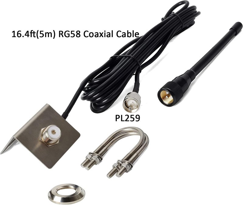 HYS VHF Marine Antenna Low-Profile 156-163Mhz Antennas W/16.4ft(5m) RG58 Low Loss Premium Coaxial Cable with PL259 - Image 3